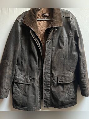 Danier Men's Distressed Brown Genuine Leather Thermolite Field Jacket Size L